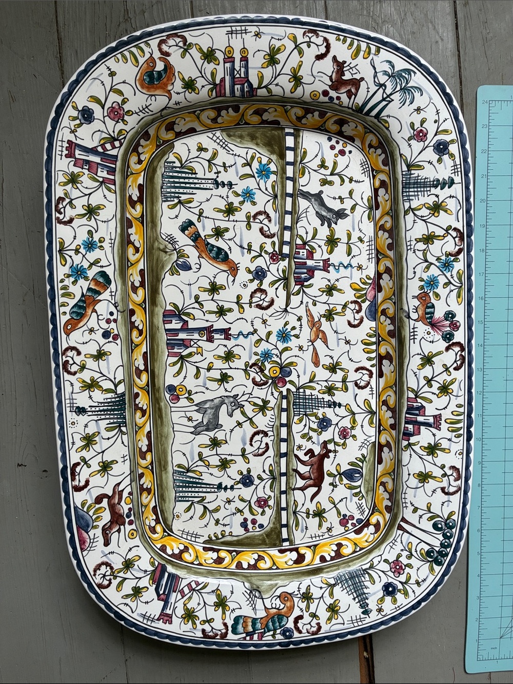 Williams Sonoma White Ceramic Platter with Handwritten Studio Mark